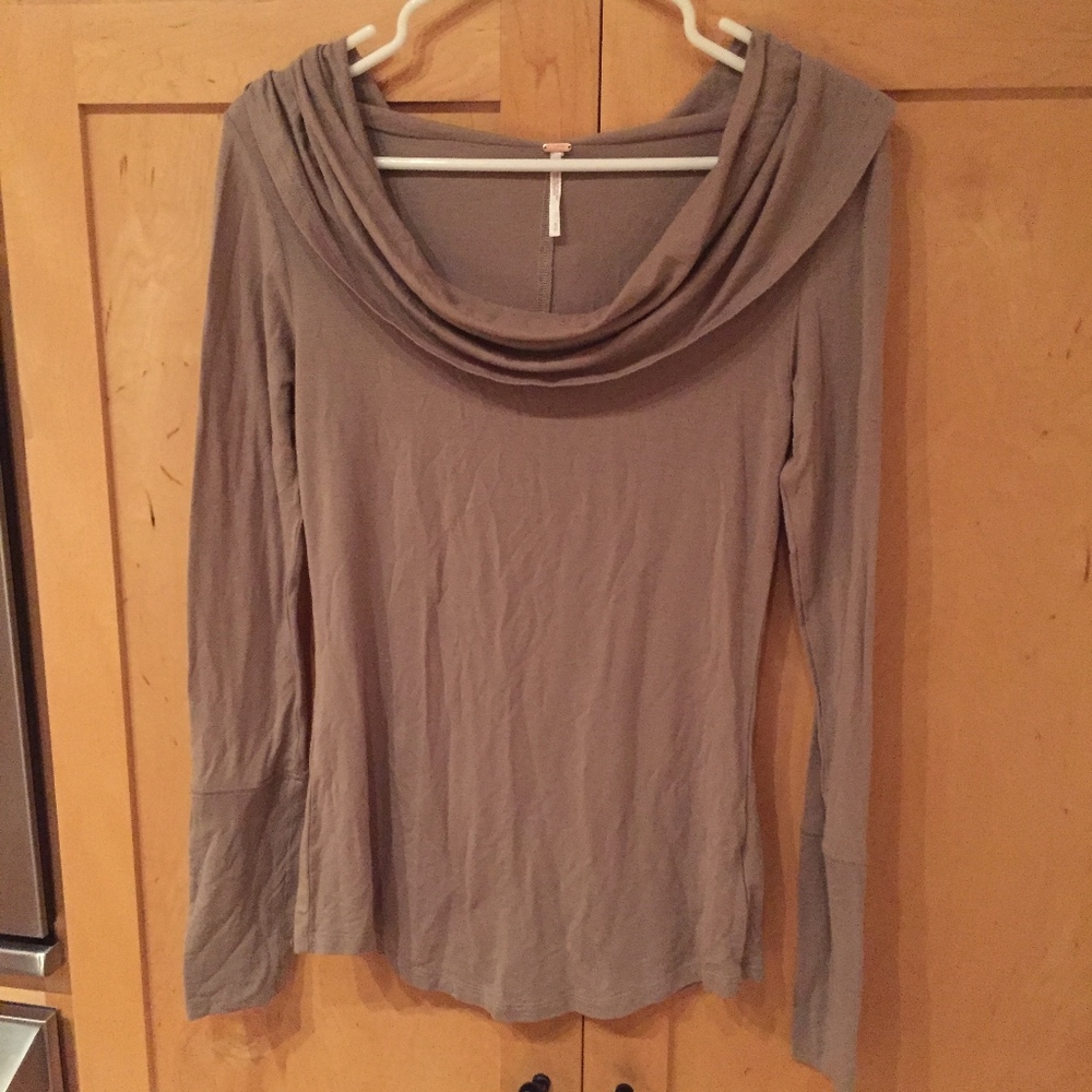 Free People sheer body con off shoulder top size S